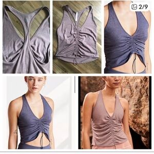 Free People Purple Ruched Tank Top